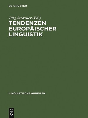 cover image of Tendenzen europäischer Linguistik